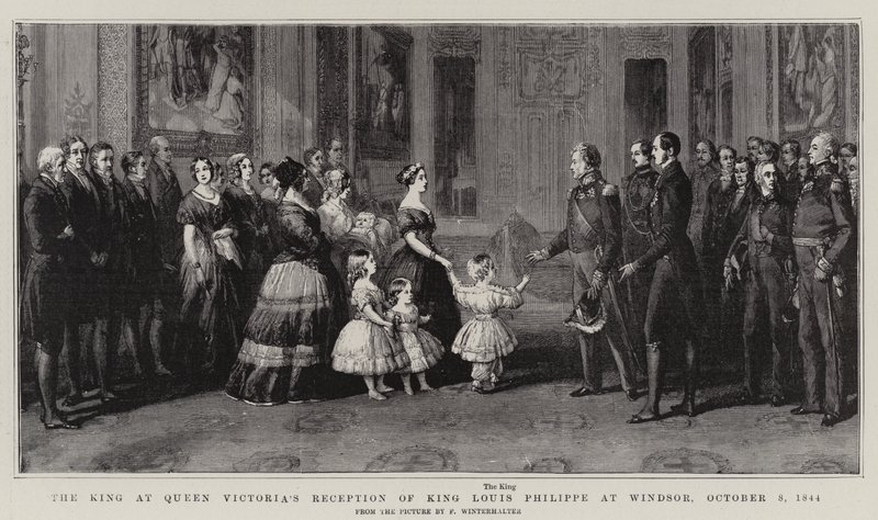 Kongen ved Dronning Victorias modtagelse af kong Louis Philippe i Windsor, 8. oktober 1844 af Franz Xaver Winterhalter