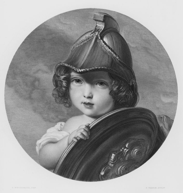 Amazonas, Portræt af HKH Prinsesse Helena, fra billedet i Den Kongelige Samling (stik) af Franz Xaver  Winterhalter (after)