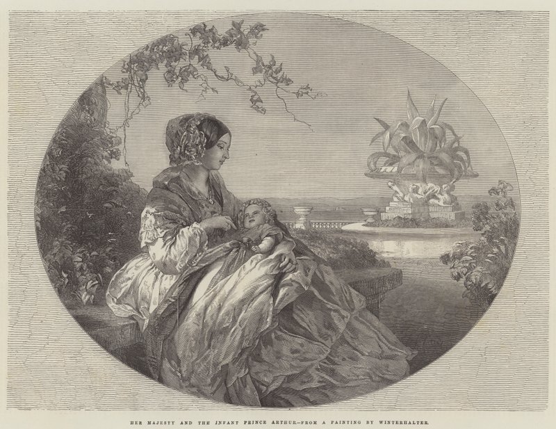 Hendes Majestæt og det lille barn prins Arthur af Franz Xaver Winterhalter