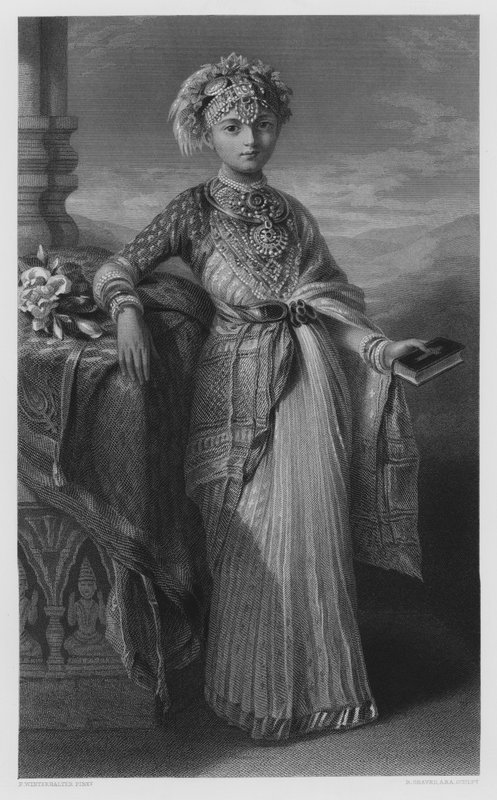 Prinsesse Victoria Gouramma af Coorg, fra billedet i Den Kongelige Samling af Franz Xaver after Winterhalter