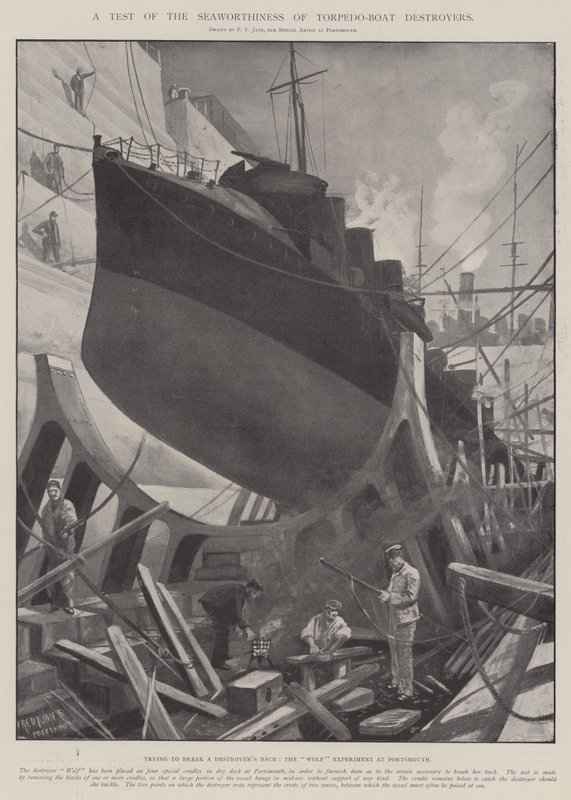 En test af sødygtigheden af destroyere med torpedobåde af Fred T. Jane