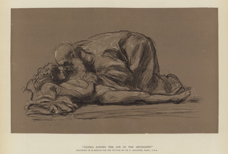 Elisa opdrager Sunamitens Søn af Frederic Leighton