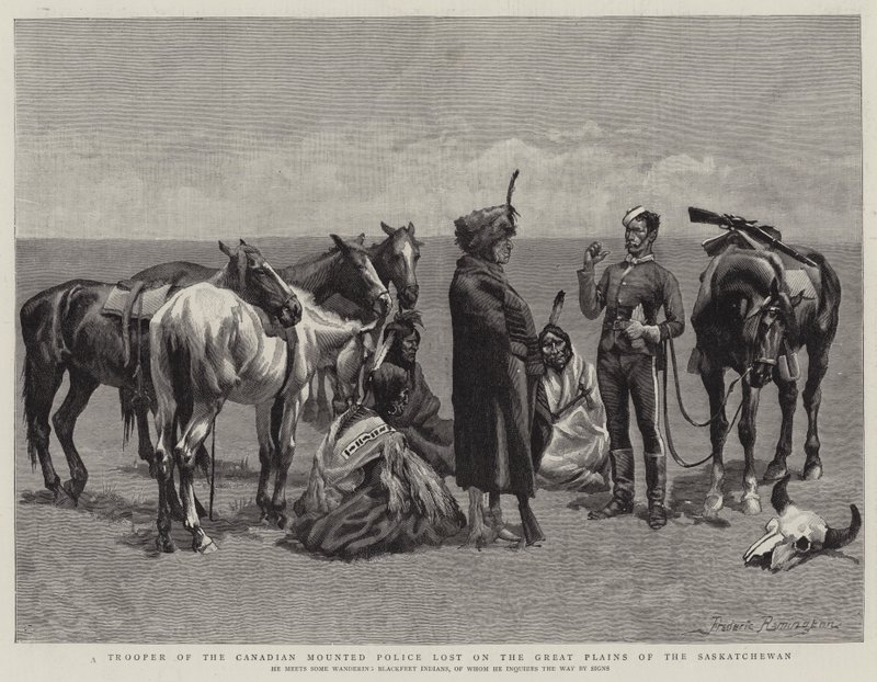 En soldat fra det canadiske beredne politi tabte på de store sletter i Saskatchewan af Frederic Remington