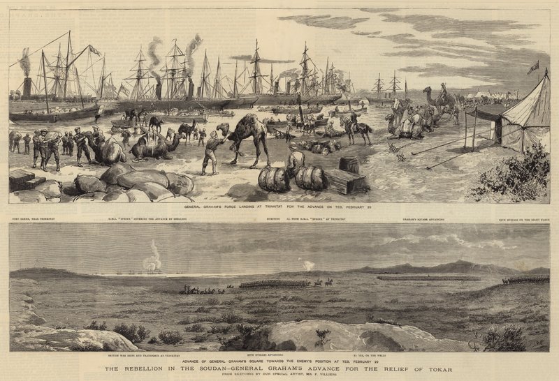 Oprøret i Soudan, general Grahams fremrykning for at hjælpe Tokar af Frederic Villiers