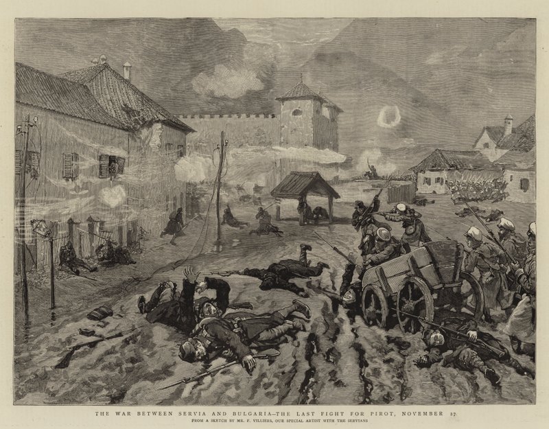 Krigen mellem Serbien og Bulgarien, den sidste kamp om Pirot, 27. november af Frederic Villiers