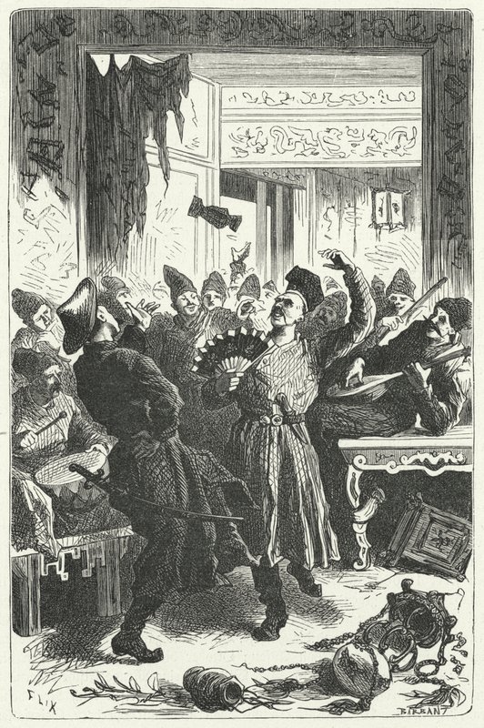 Fejring af en fest i Mongolsk Kina (gravering) af Frederic Theodore (after) Lix