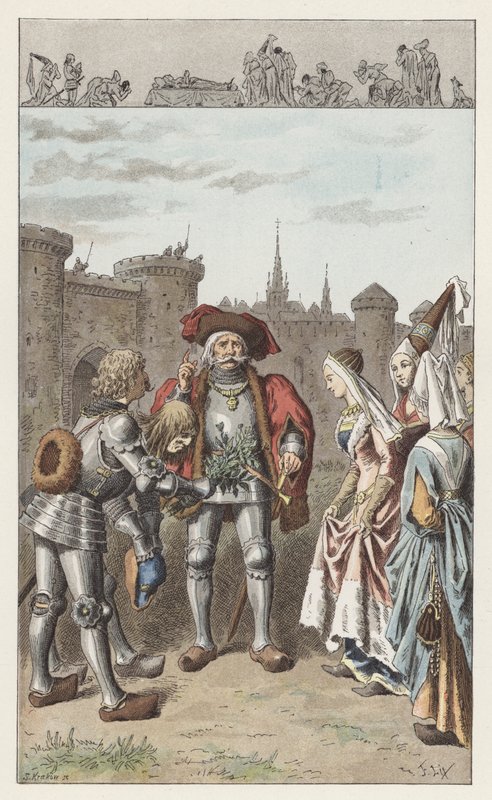 Det var Anne af Bretagne (farve litho) af Frederic Theodore (after) Lix