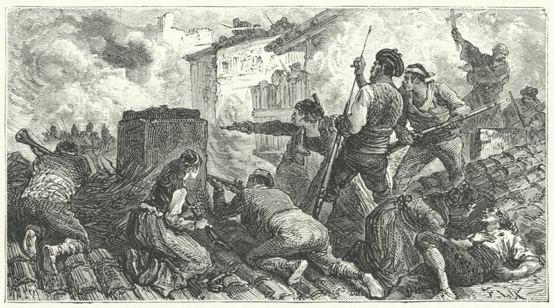 Forsvar af Saragossa mod franskmændene af Frederic Theodore (after) Lix