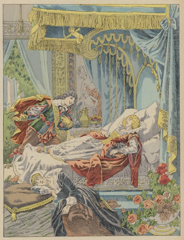 Tornerose, Tornerose (farve litho) af Frederic Theodore (after) Lix