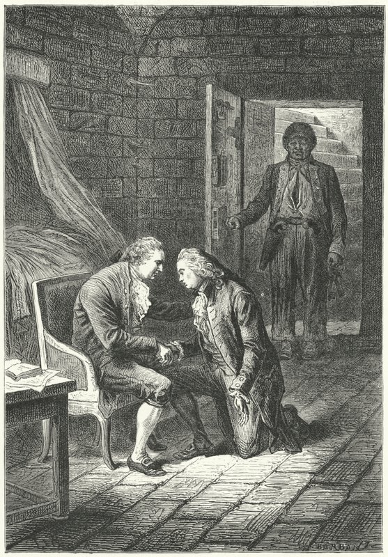 Ludvig XVI af Frankrig modtog nyheden om sin dom for forræderi fra sin advokat, Malesherbes af Frederic Theodore (after) Lix