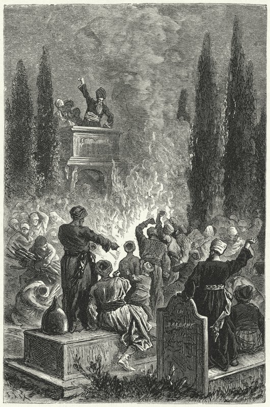Ismaeliternes møde (gravering) af Frederic Theodore (after) Lix