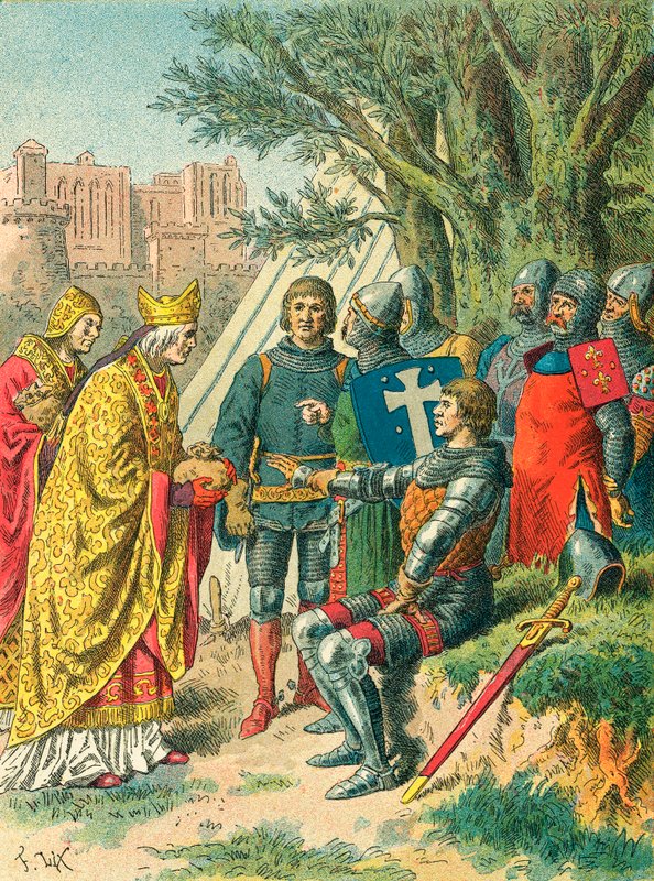 Bertrand du Guesclin og den pavelige legat af Frederic Theodore Lix