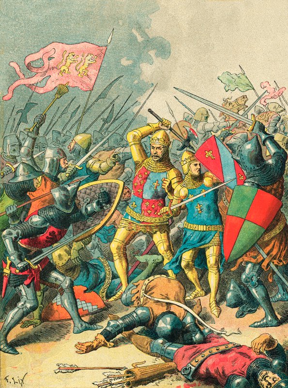 Kong John i slaget ved Poitiers af Frederic Theodore Lix