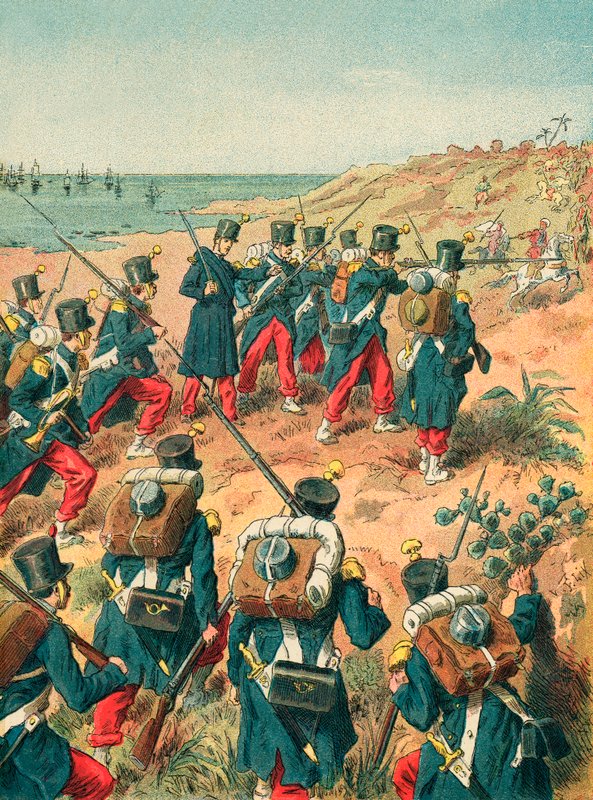Franskmændenes landgang ved Sidi-Ferruch af Frederic Theodore Lix