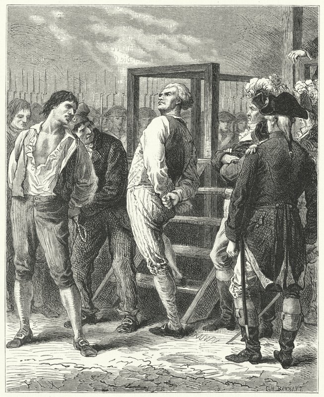 The execution of Georges Danton, 1794dani af Frederic Theodore Lix