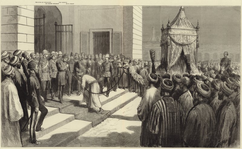 Khediven hylder det hellige tæppe i Kairo før det sendes til Mekka af Frederic Villiers