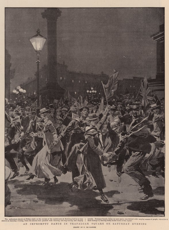 En improviseret dans på Trafalgar Square lørdag aften af Frederic de Haenen