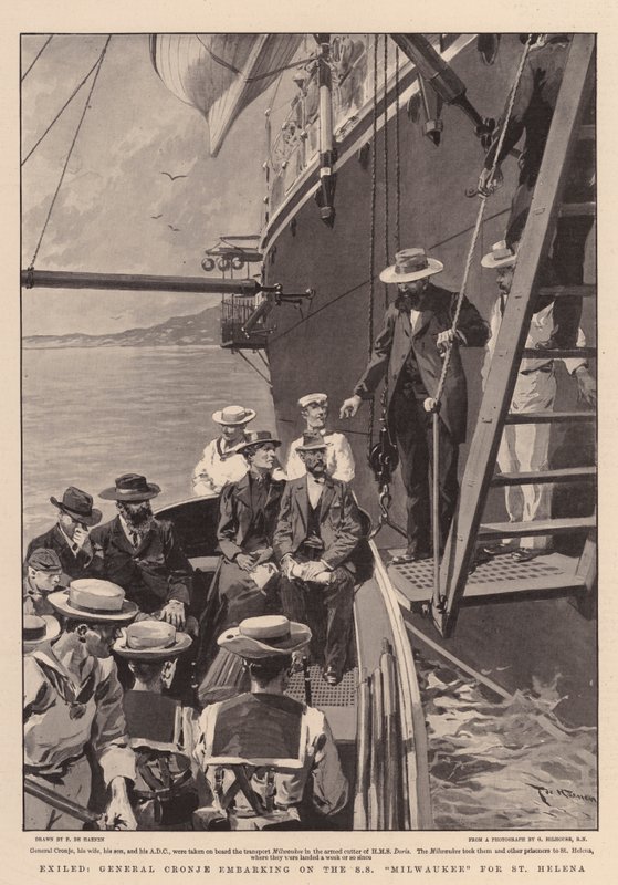 Forvist, general Cronje påbegynder SS Milwaukee til St. Helena af Frederic de Haenen