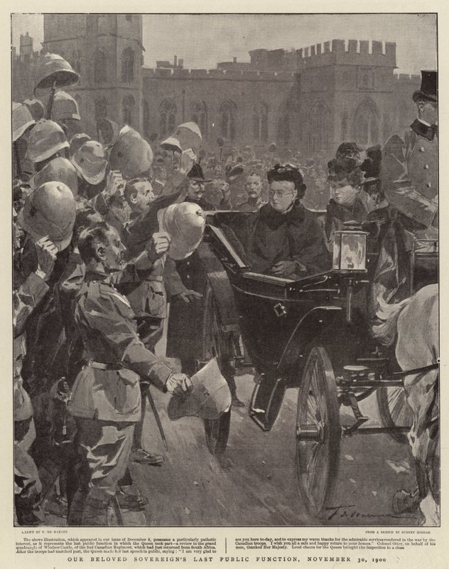 Vores elskede suveræns sidste offentlige funktion, 30. november 1900 af Frederic de Haenen