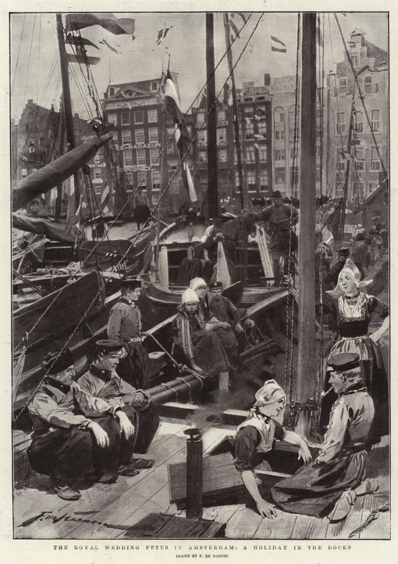 De kongelige bryllupsfester i Amsterdam, en ferie i havnen af Frederic de Haenen