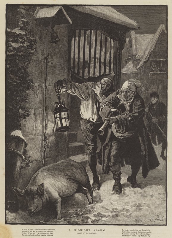 En midnatsalarm af Frederick Barnard