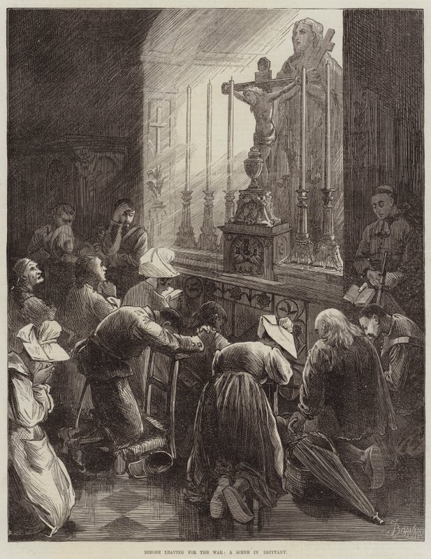 Før afrejse til krigen, en scene i Bretagne af Frederick Barnard