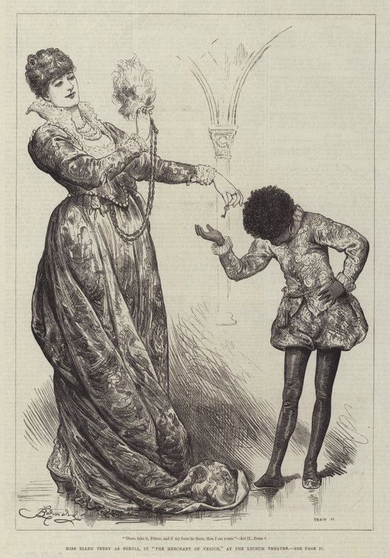 Miss Ellen Terry som Portia, i The Merchant of Venice, på Lyceum Theatre af Frederick Barnard