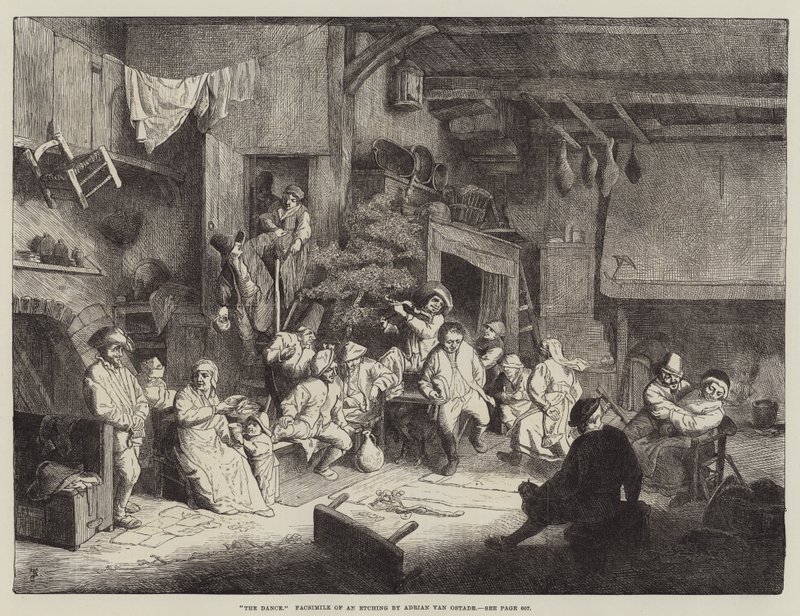 Dansen, faksimile af en radering af Adrian van Ostade af Frederick Barnard