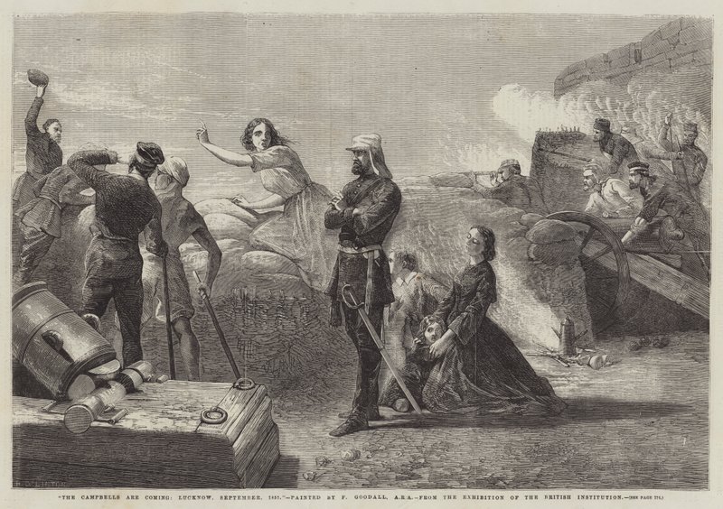 Campbells er på vej, Lucknow, september 1857 af Frederick Goodall