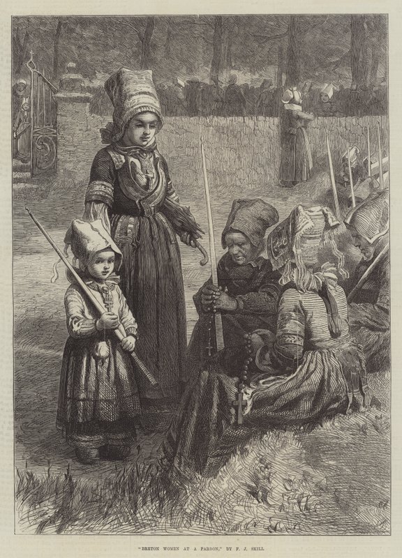 Bretonske kvinder ved en benådning af Frederick John Skill