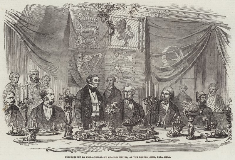 Banketten til viceadmiral Sir Charles Napier i Reform Club, Pall-Mall af Frederick John Skill
