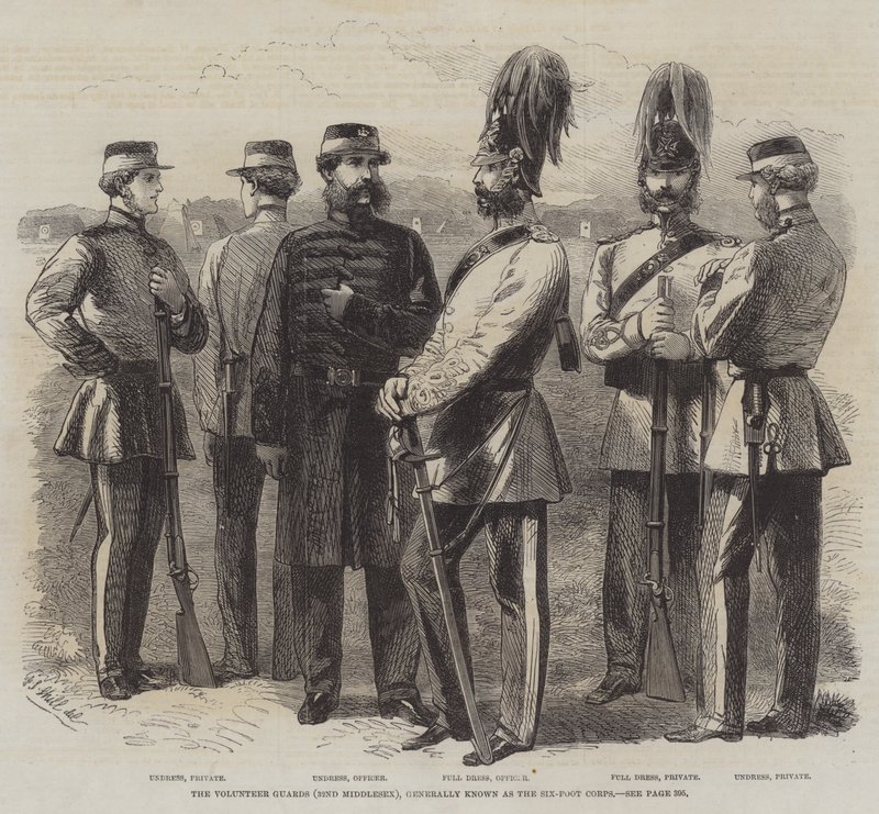 Den frivillige garde (32nd Middlesex), almindeligvis kendt som Six-Foot Corps af Frederick John Skill