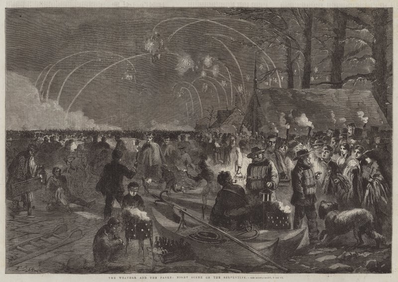 Vejret og parkerne, natscene på Serpentine af Frederick John Skill