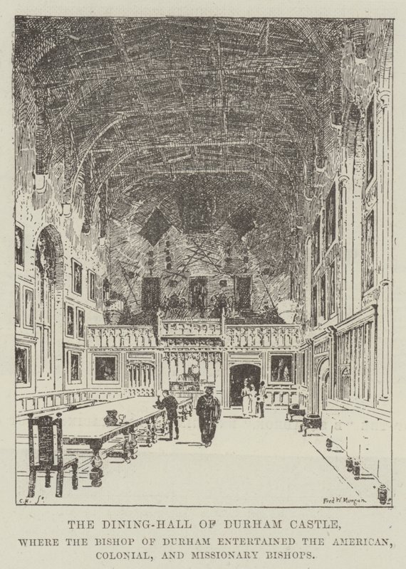 Spisehallen på Durham Castle, hvor biskoppen af Durham underholdt de amerikanske, koloniale og missionære biskopper af Frederick Morgan