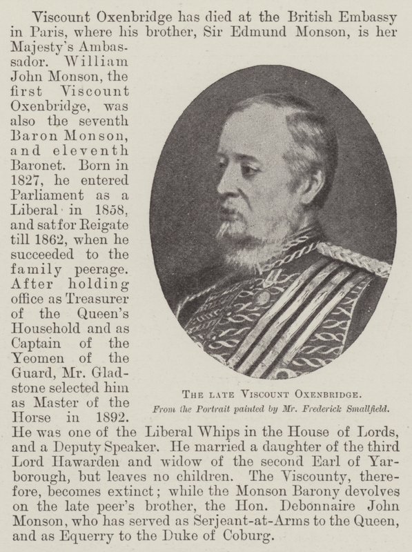 Den afdøde viscount Oxenbridge af Frederick Smallfield