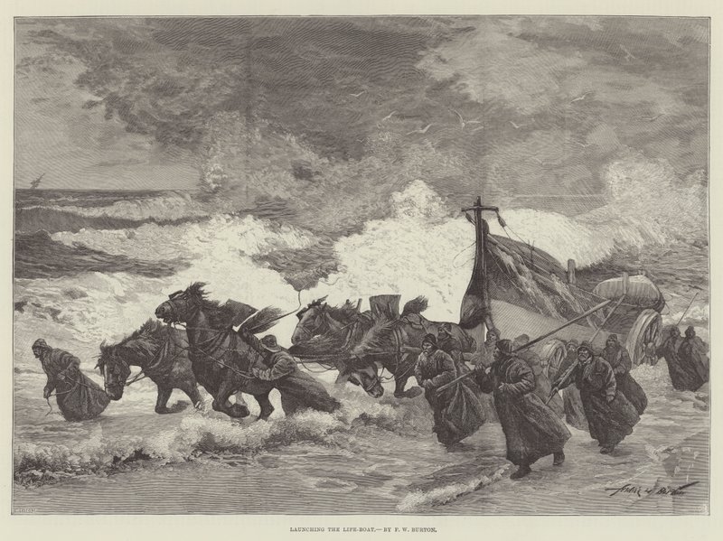Udsætning af redningsbåden af Frederick William Burton