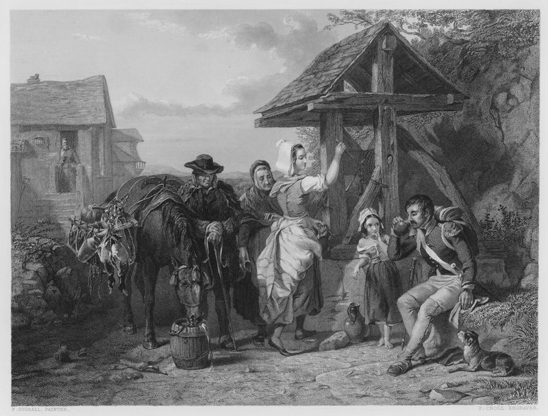 The Tired Soldier, fra billedet i Vernon Gallery (gravering) af Frederick (after) Goodall