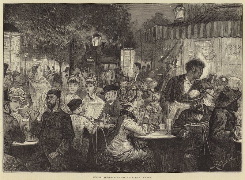 Ferieskitser, på boulevarderne i Paris af Frederick Barnard