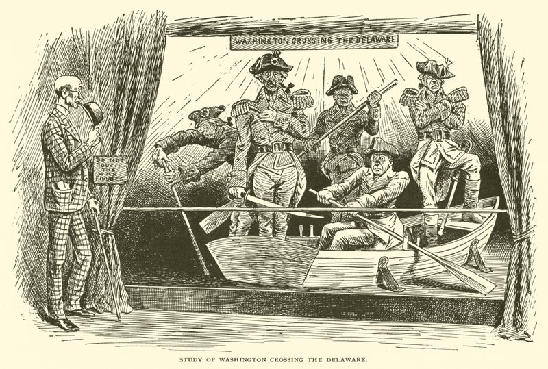 Undersøgelse af Washington, der krydser Delaware af Frederick Burr Opper