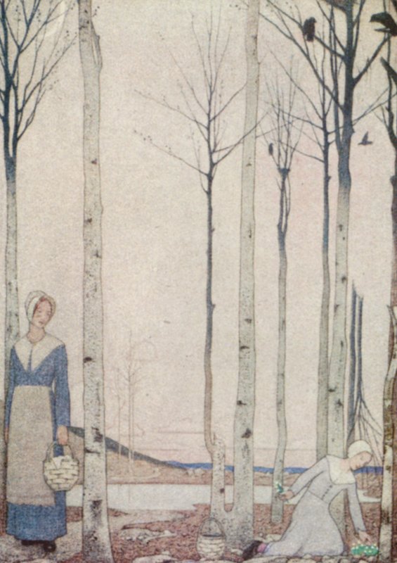Kvækernes helgener: Blege vindblomster (farvelitografi) af Frederick Cayley Robinson