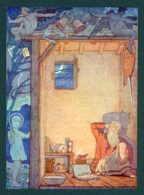Sankt Christopher, 3. århundrede, festival 25. juli (farvelitografi) af Frederick Cayley Robinson