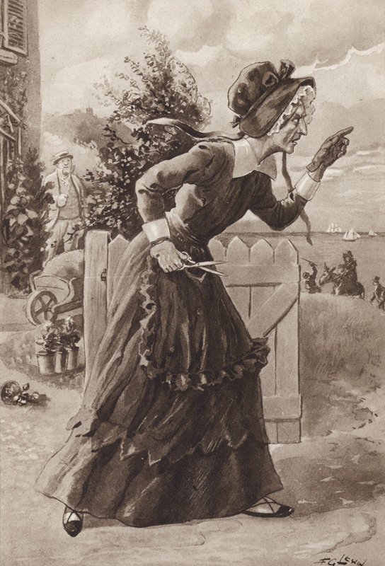 Betsey Trotwood fra David Copperfield, af Charles Dickens (gravure) af Frederick George Lewin