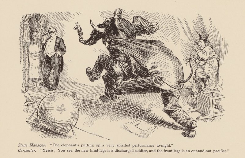 Pantomime-elefant (litografi) af Frederick Henry Townsend