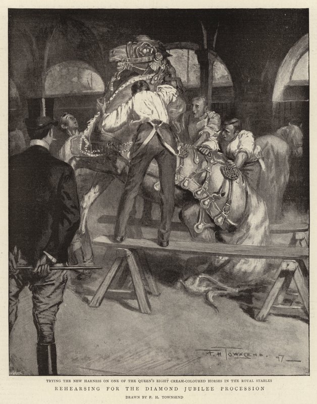 Der øves til Diamantjubilæumsoptoget af Frederick Henry Townsend