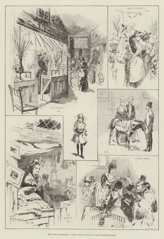 Den irske udstilling, fancy messe på den gamle irske markedsplads af Frederick Henry Townsend