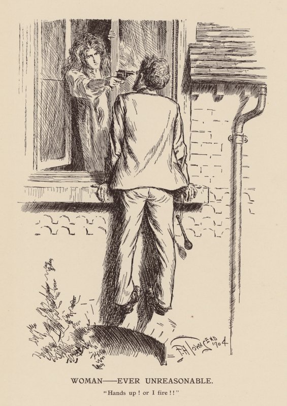 Kvinde - altid urimelig (litografi) af Frederick Henry Townsend