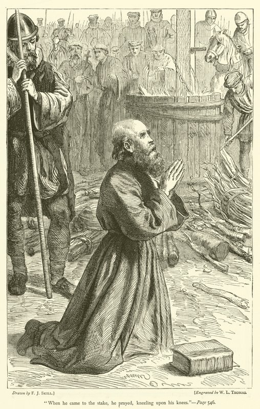 Da han kom til staven, bad han og knælede på sine knæ af Frederick John Skill