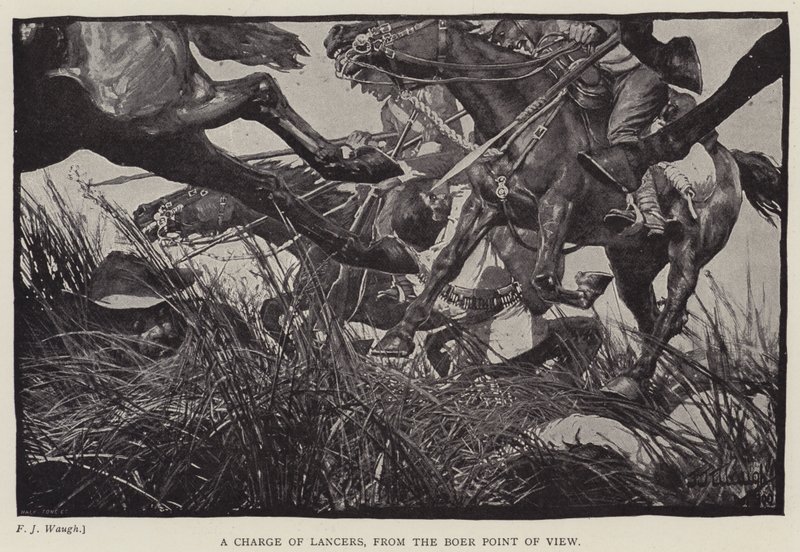 En ladning af Lancers, fra Boers synspunkt (litho) af Frederick Judd Waugh