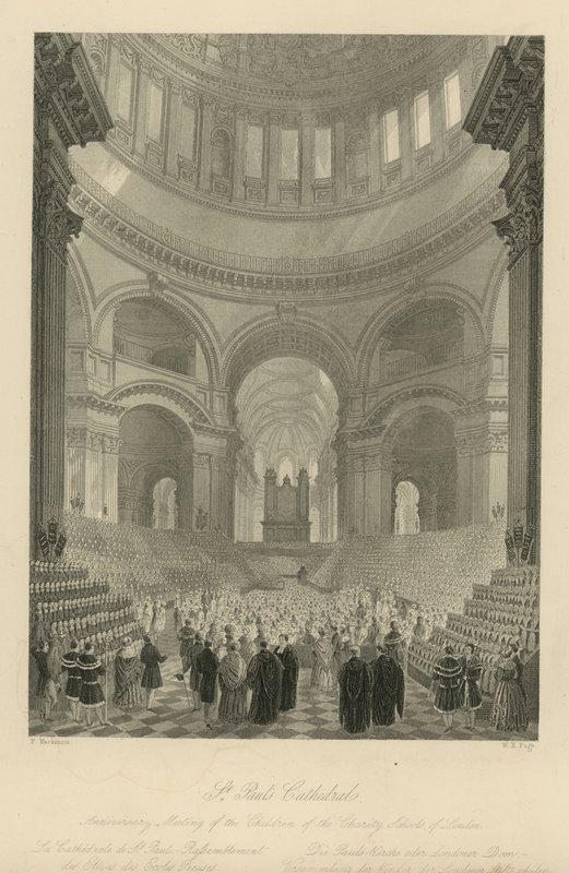 Jubilæumsmøde for Children of the Charity Schools of London af Frederick Mackenzie