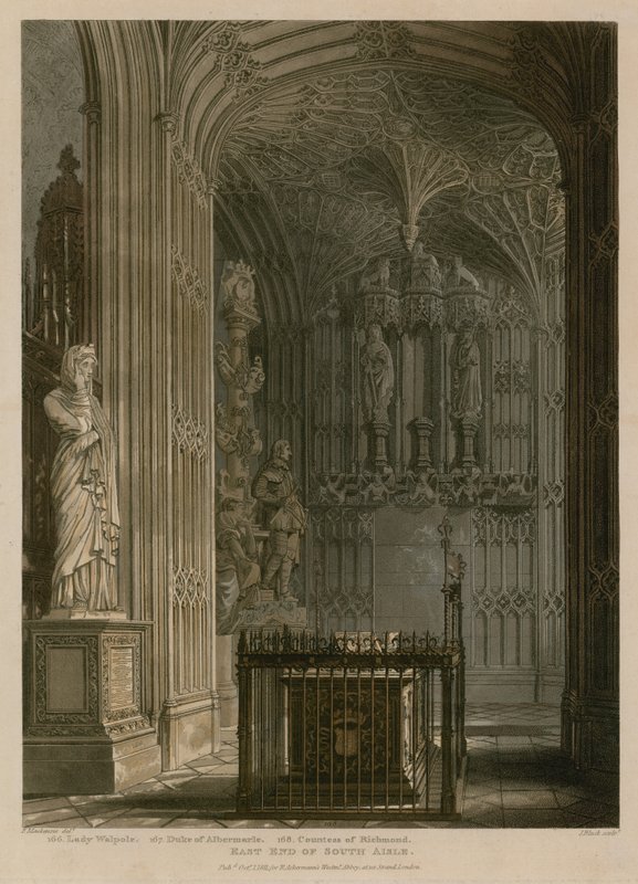 East End of South Aisle, Westminster Abbey, London af Frederick Mackenzie